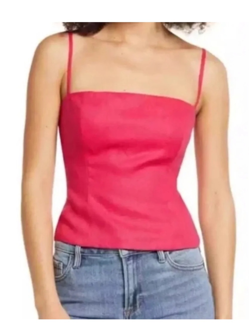 Reformation Overland Linen Tank in Pink
